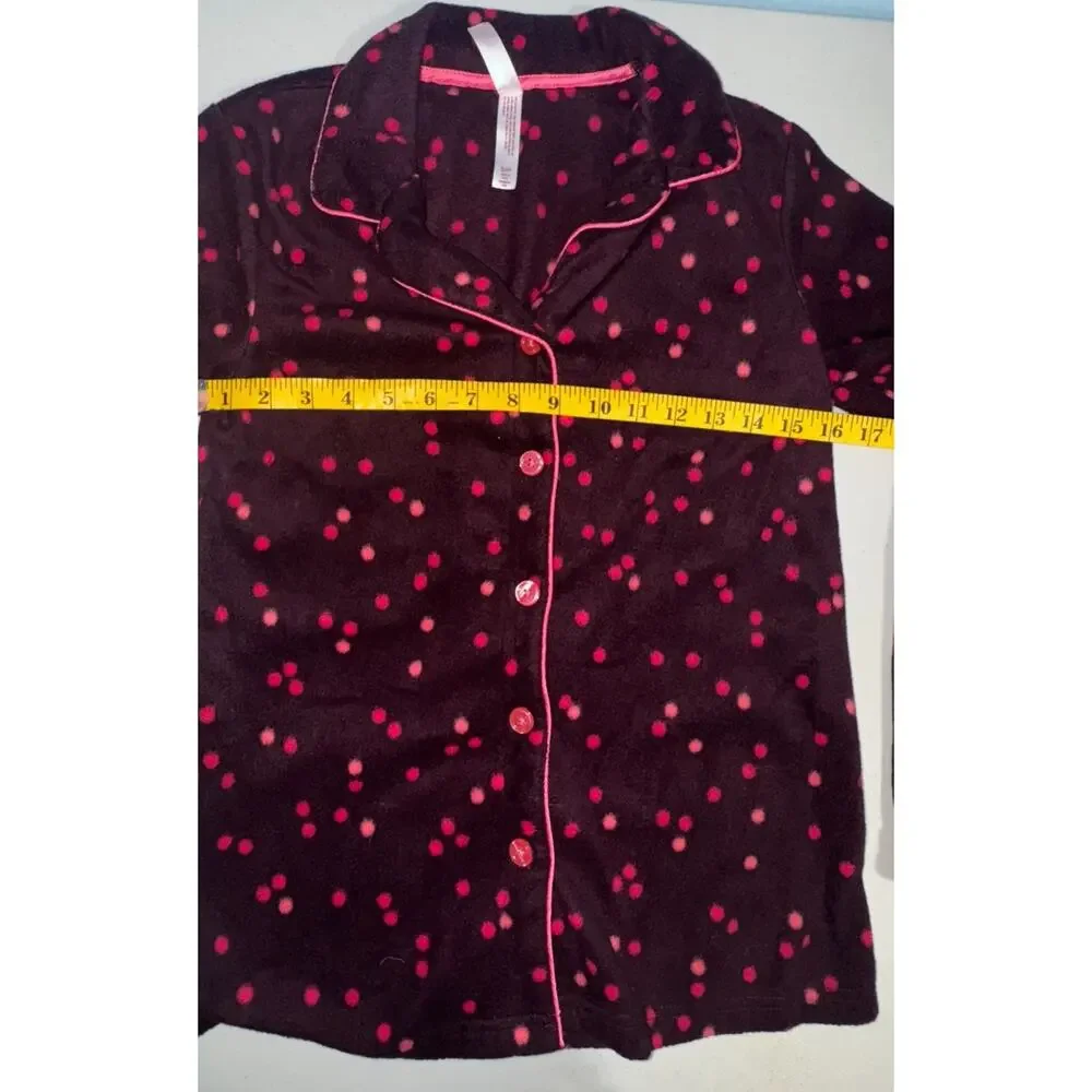 Gilligan &‎ O’Malley Womens S Fleece Pajama Set Holiday Polka Dot Cozy Warm Soft